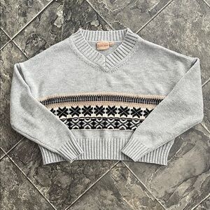 HARLOW Nordic V-Neck Knit Sweater Skiing Outdoor Cozy Cottagecore Coastal